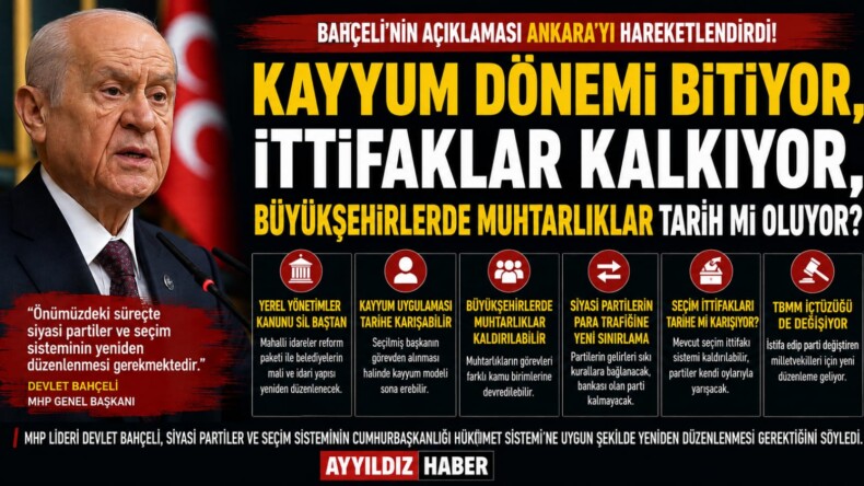 BAHÇELİ’NİN SEÇİM SİSTEMİ ÇIKIŞI ANKARA’YI HAREKETLENDİRDİ: KAYYUM, MUHTARLIKLAR VE İTTİFAKLAR İÇİN YENİ DÖNEM Mİ GELİYOR?